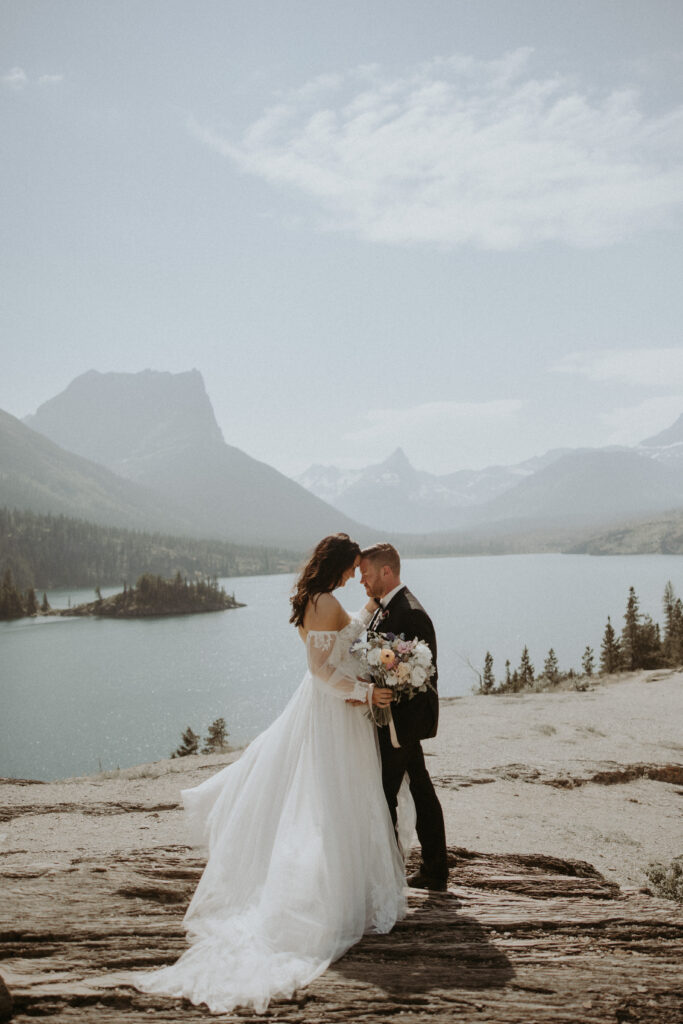 Cute couple before heading to their intimate backyard ceremony