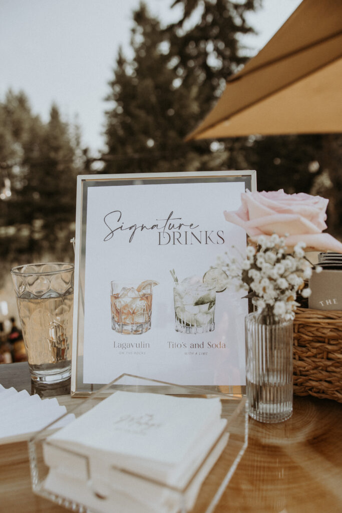 drinks at the reception party