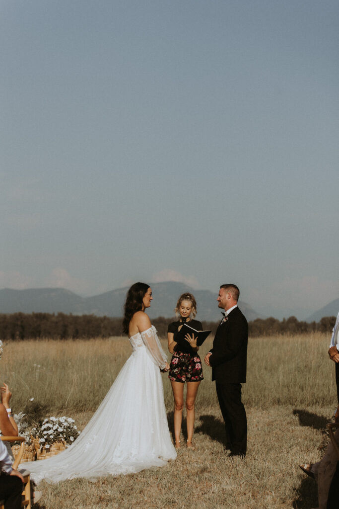bride and groom at their dream ceremony
