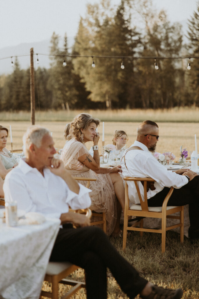 guests a the intimate reception party