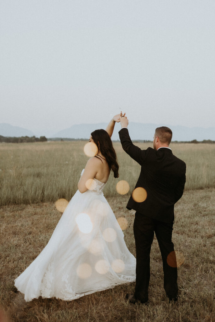 newlyweds at their first dance at their reception