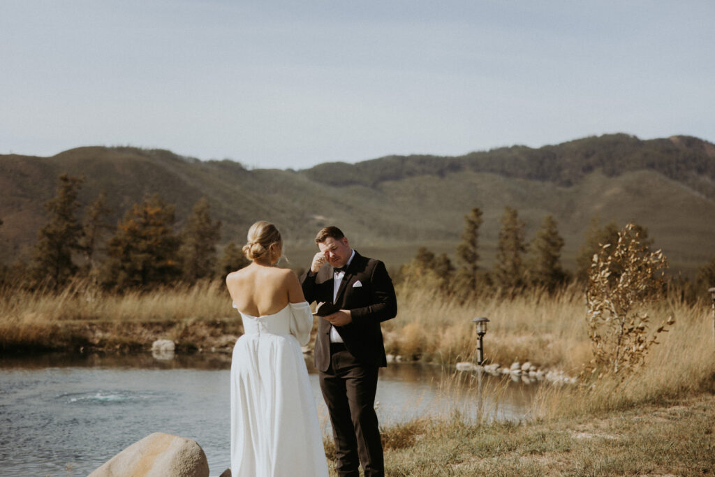 bride and groom before heading to their ceremony