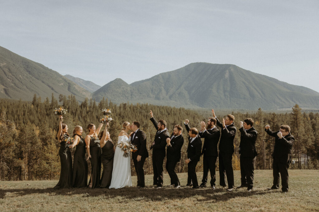 Picture of the bread and groom with their friends