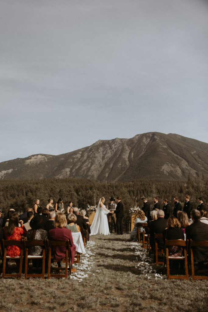 Bride and groom at their intimate wedding ceremony