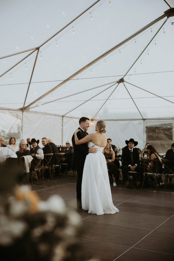 Cute picture of the newlyweds dancing
