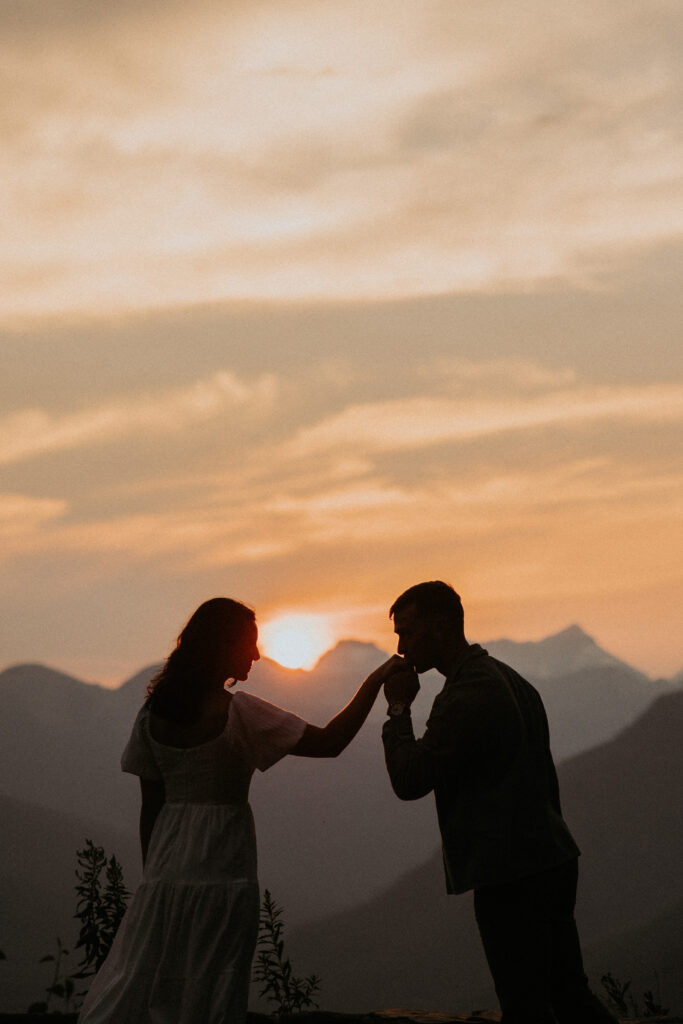 happy couple at their dream photoshoot in glacier park