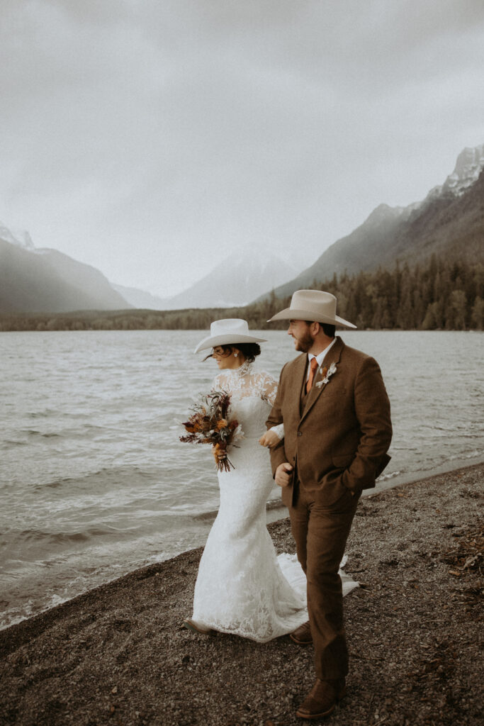 couple holding hands during their bridal session