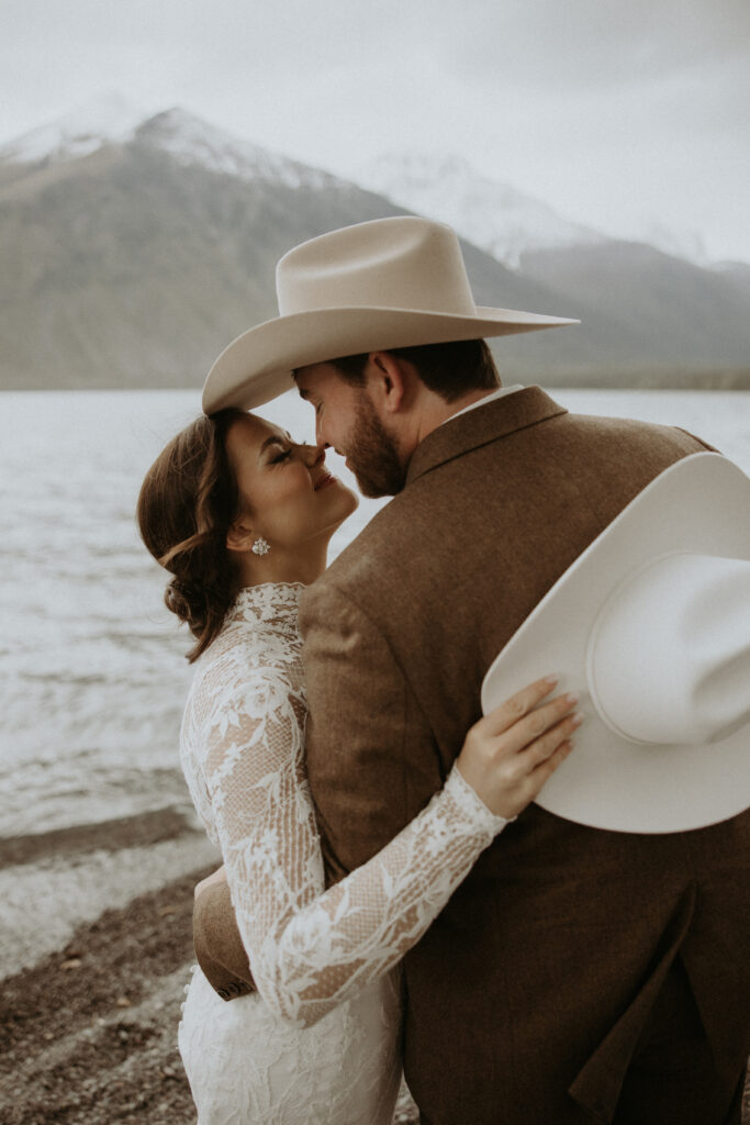 picture of the bride and groom smiling