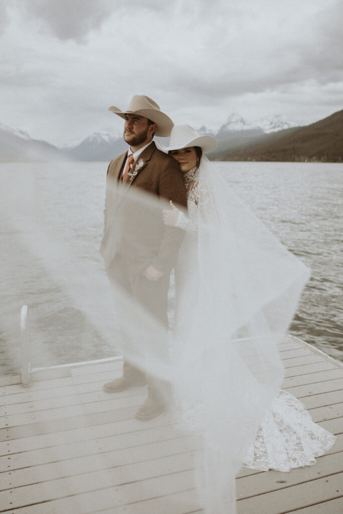 cute couple at their dream western bridal portraits