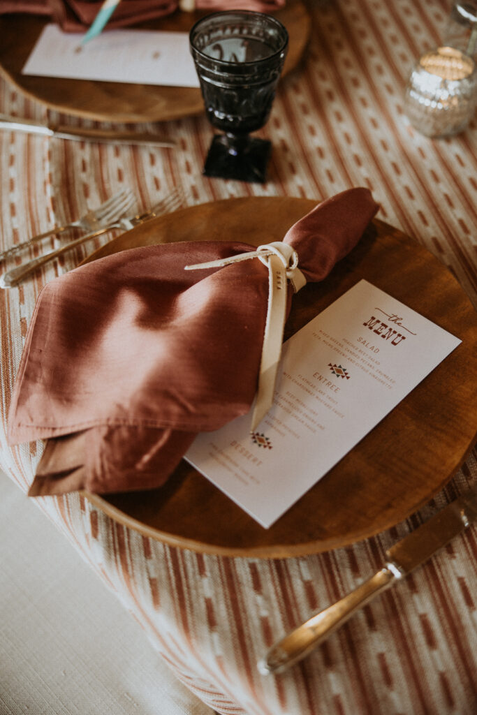beautiful boho details at the wedding reception