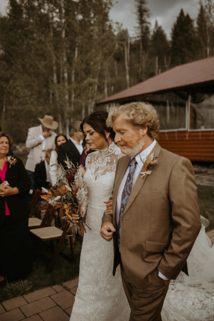 cute picture of the bride walking down the aisle