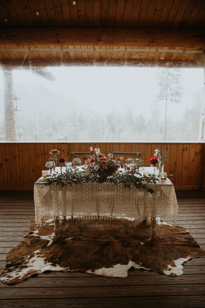 cute table a the reception for the newlyweds