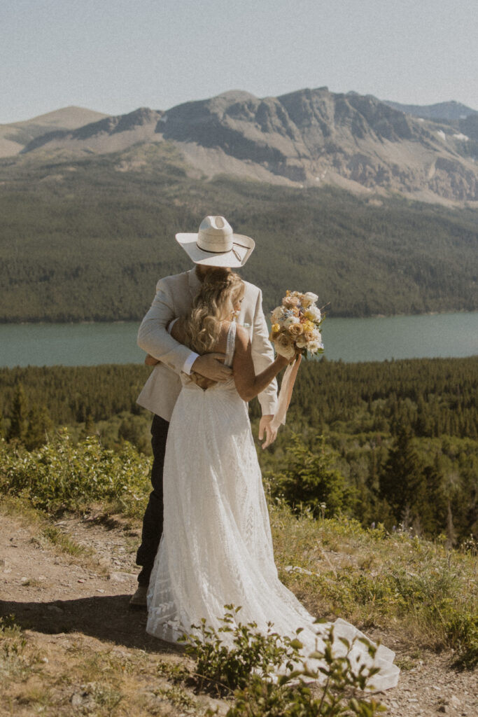 Cute picture of the bride groom, hugging