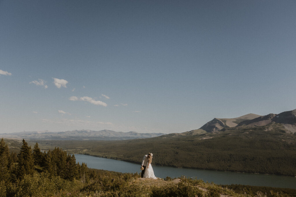 Stunning golden hour bridal portraits in East glacier