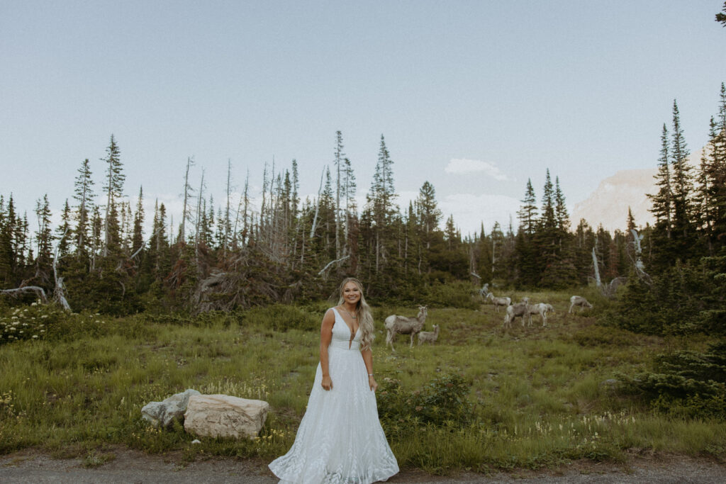Cute picture of the bride at her dream elopement