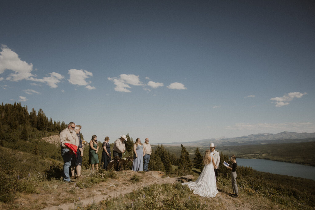 Intimate wedding ceremony in East glacier Park
