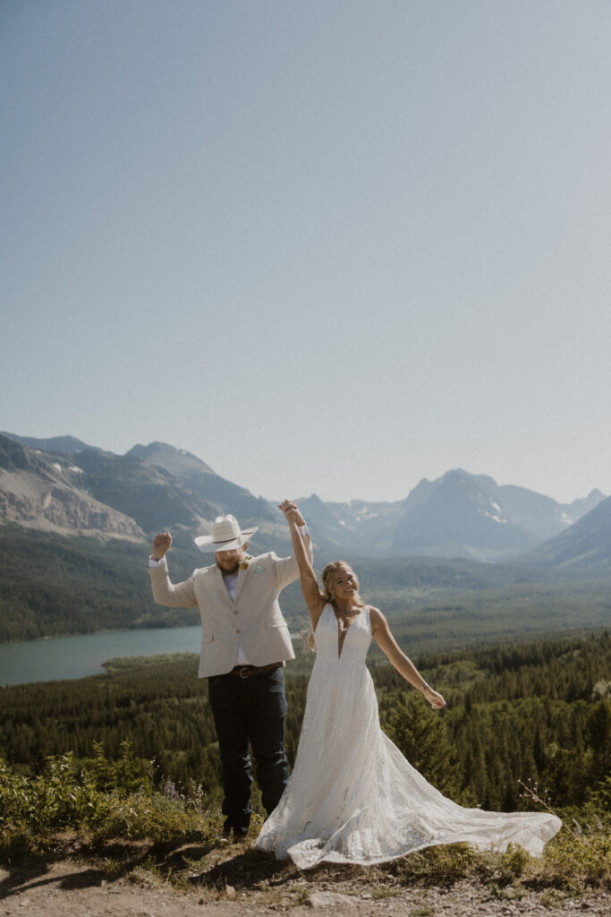 Cute picture of the newlyweds celebrating
