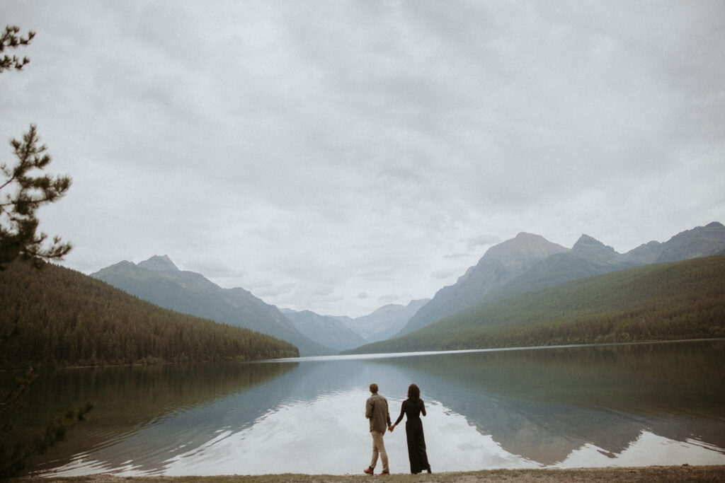 couple at their adventurous engagement photos