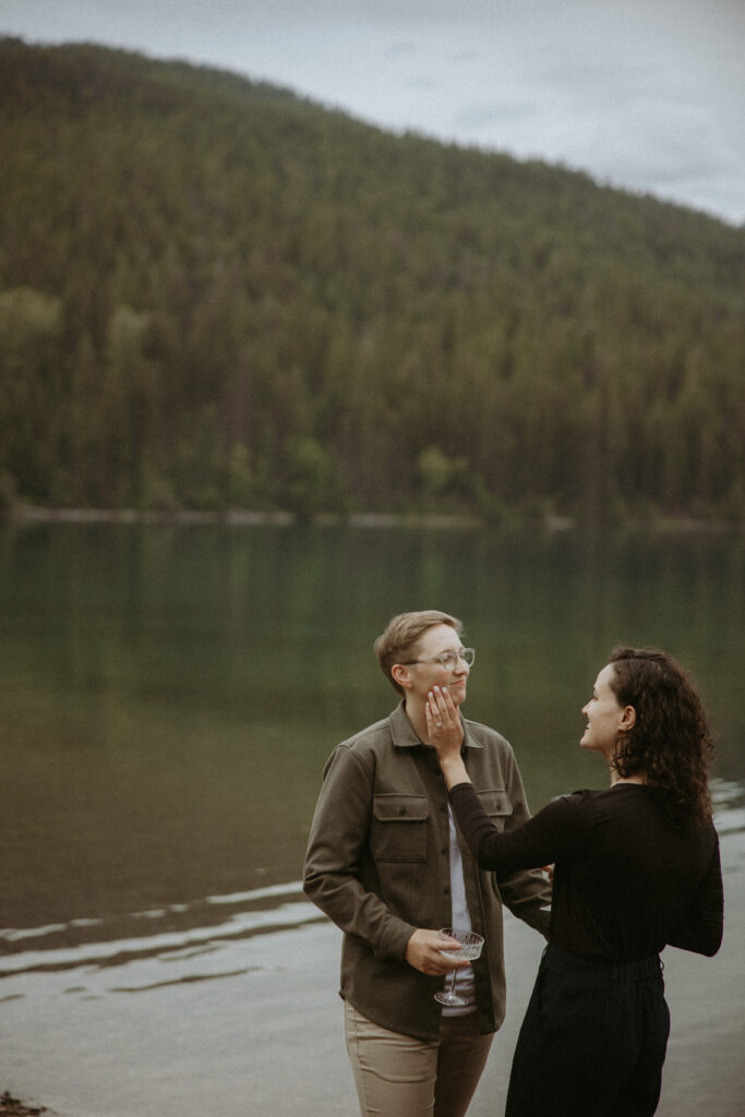 couple emotional at their proposal