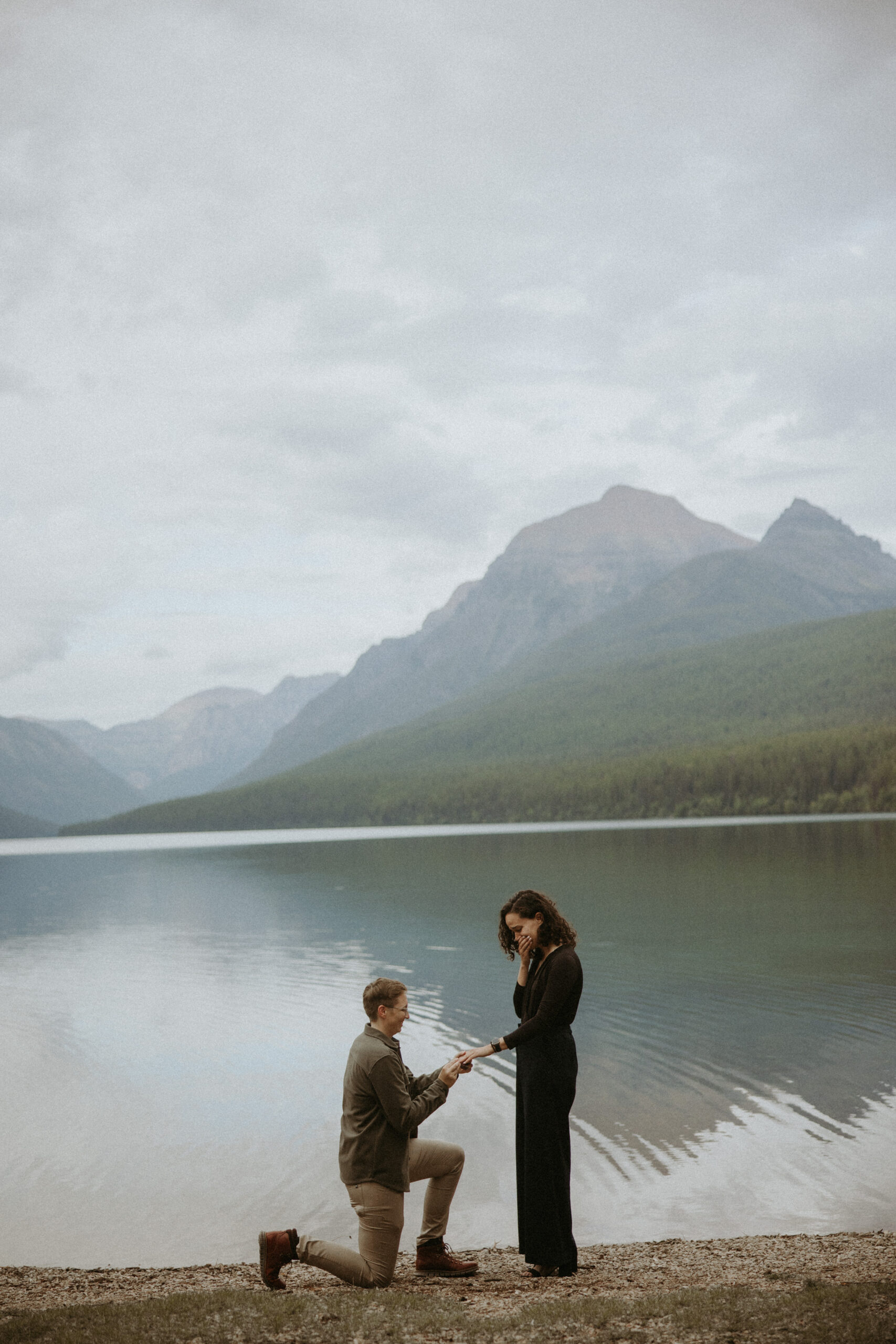 Adventurous engagement in glacier Park