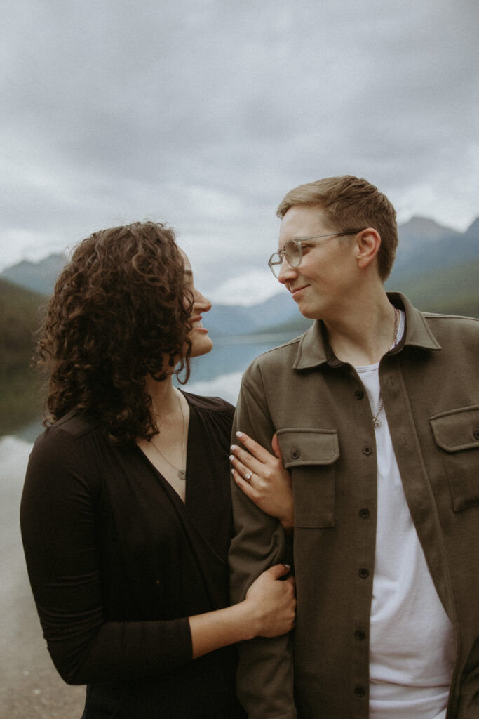 cute couple at their engagement photos