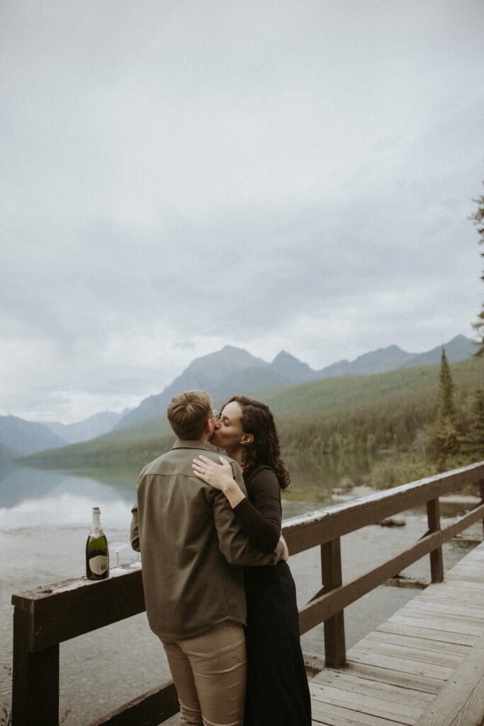 fiance kissing her fiance on the cheek
