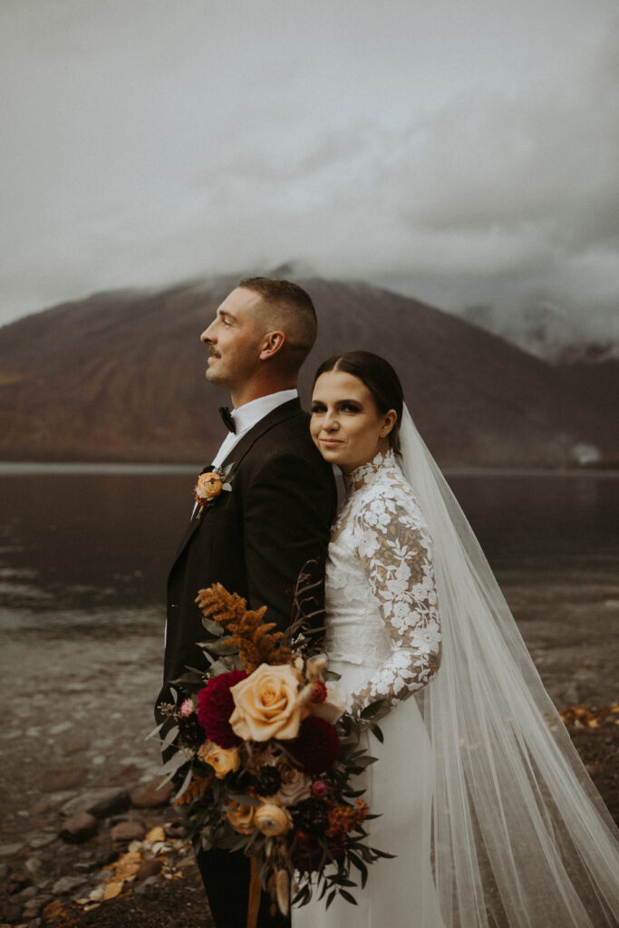 bride and groom at their dreamy bridal session