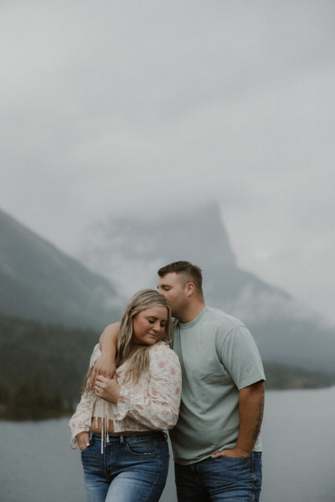 couple at their playful and adventurous engagement session