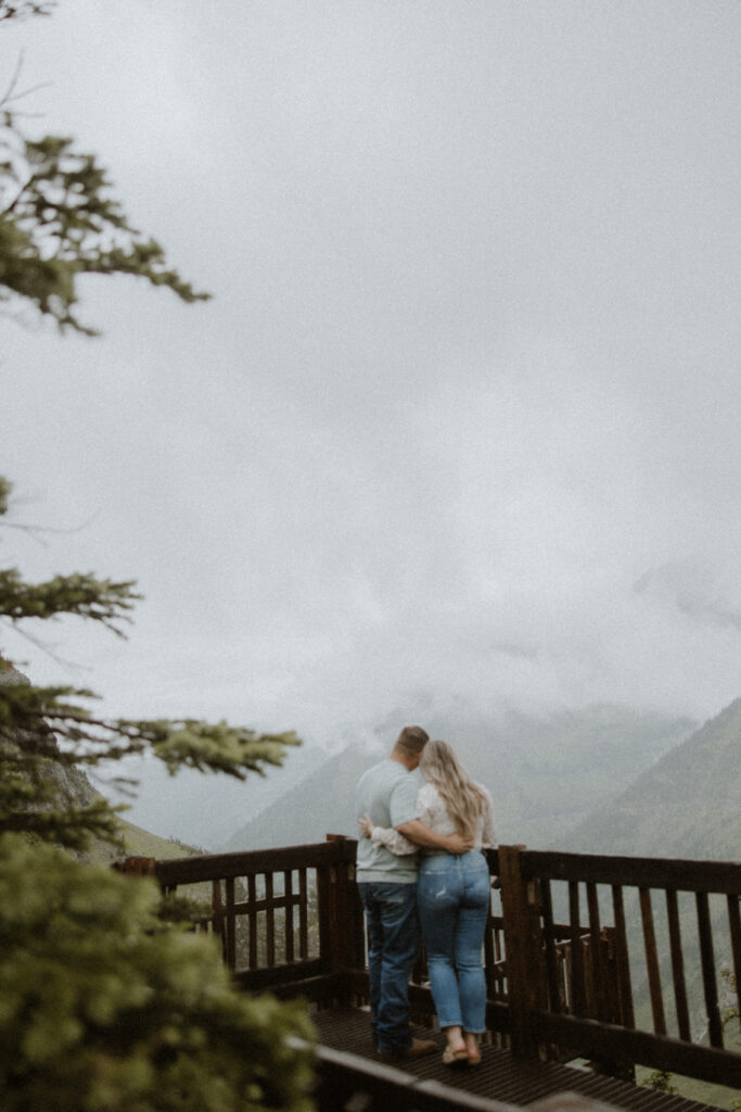 couple at their dream location for their engagement photos
