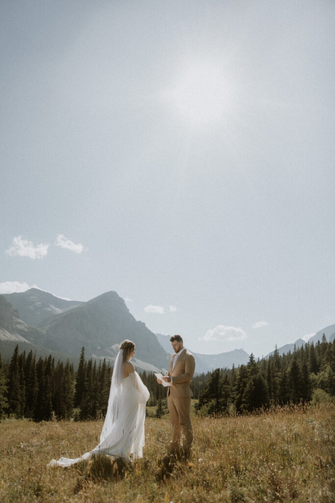 Bride and groom emotional at their ceremony