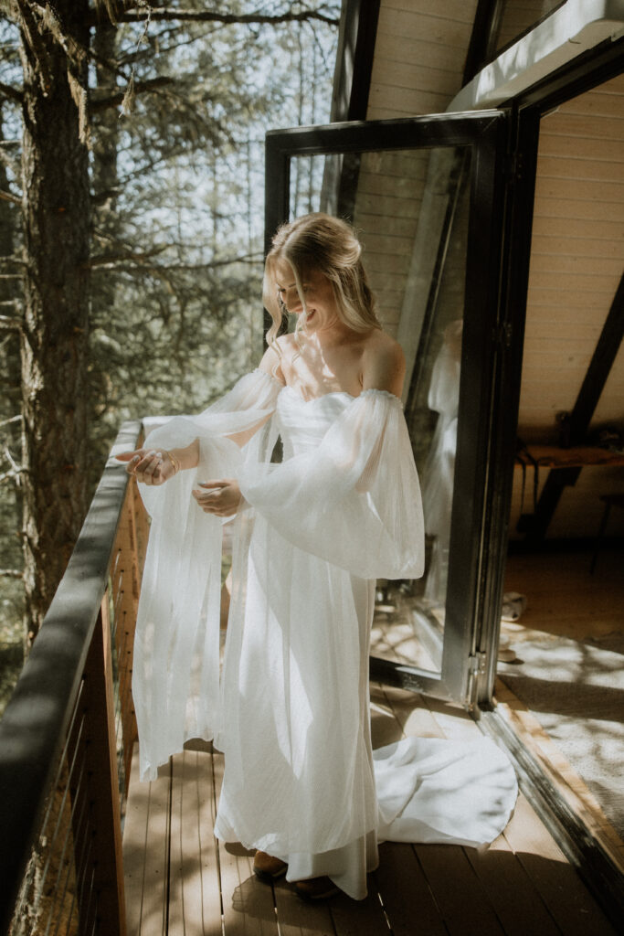 Bride getting ready for her dream elopement