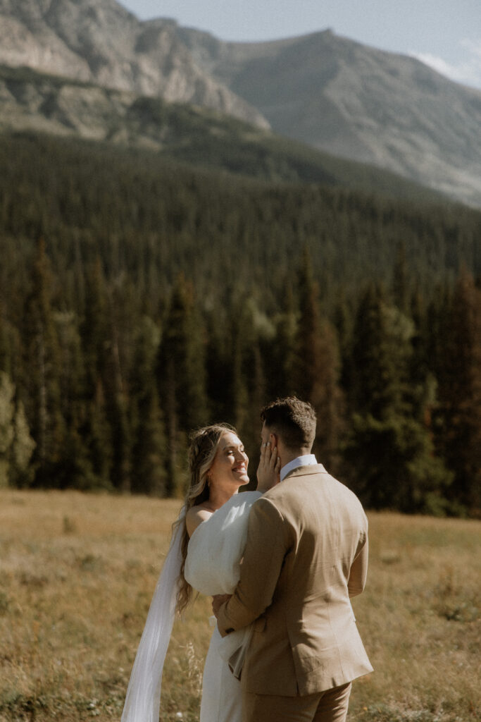 Golden hour bridal portraits