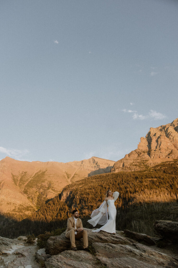 Editorial bridal photos in glacier Park