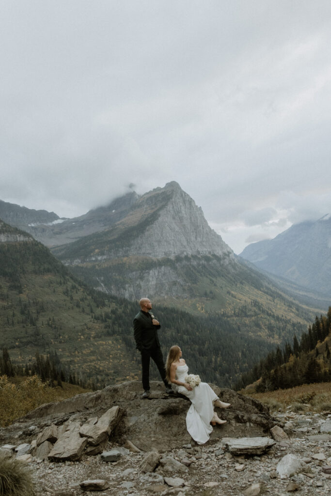 adventurous and timeless bridal portraits in glacier national park