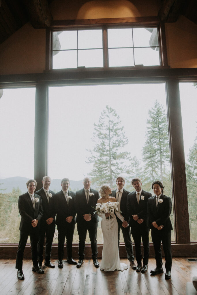 picture of the bride and groom with the groomsmen