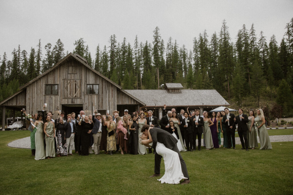 cute picture of the newlyweds and their firends