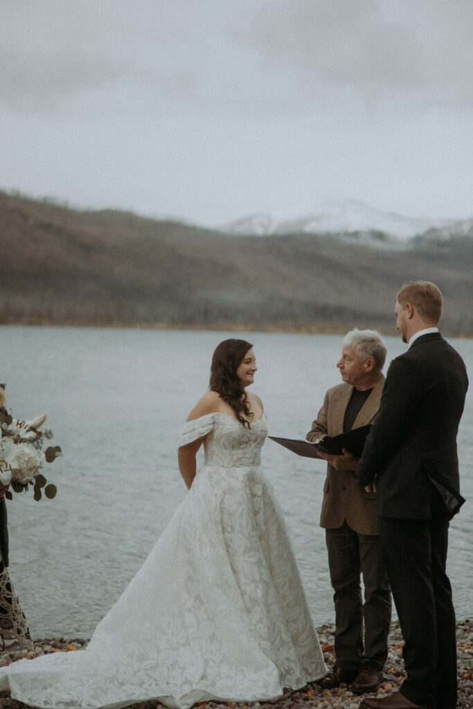 Bride and groom at their intimate elopement ceremony