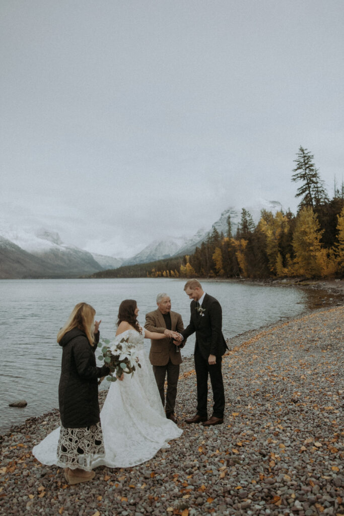Bride and groom at their wedding ceremony