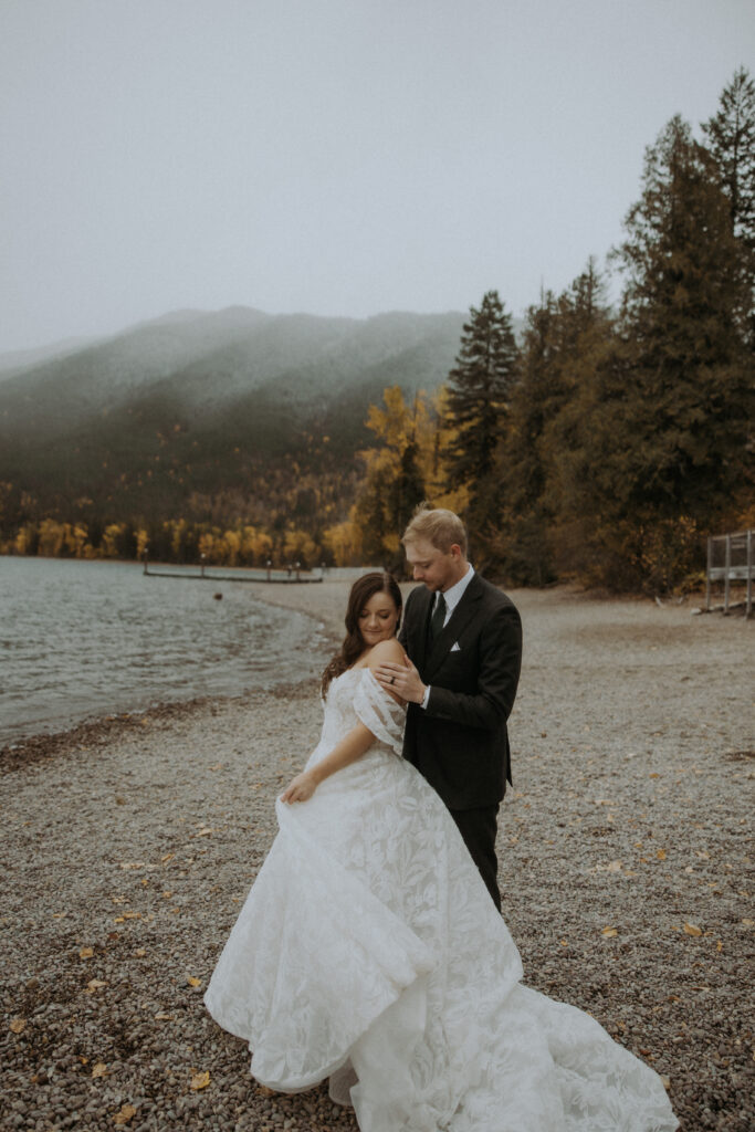 Couple hugging during their photo shoot