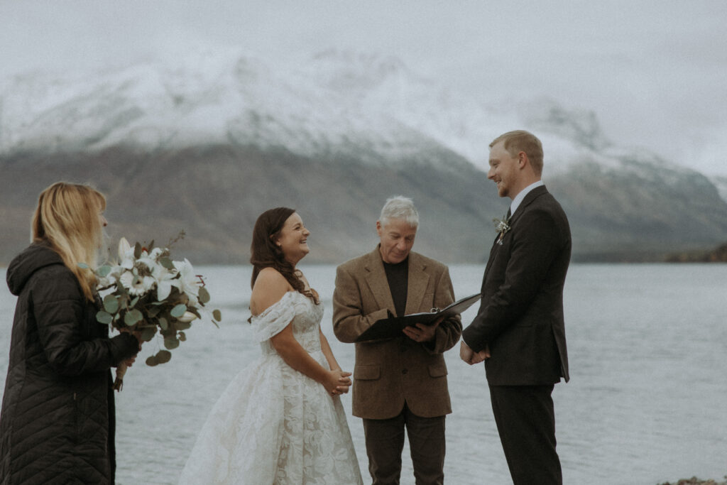 Bride and groom emotional during their ceremony