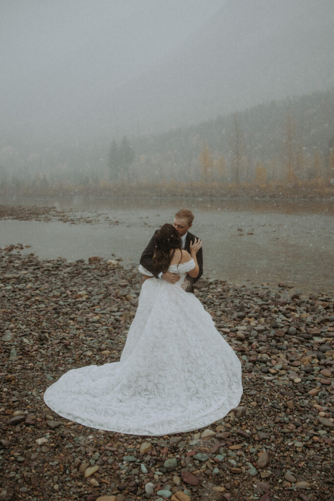 Stunning bridal photos in glacier Park