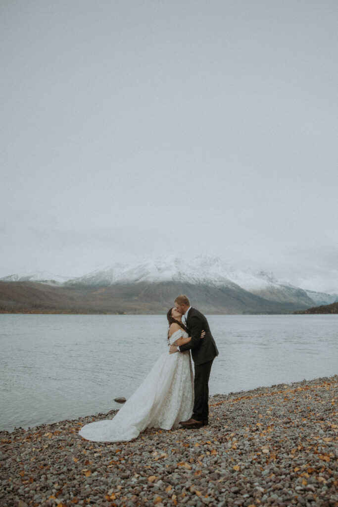 Cute picture of the couple kissing after their ceremony