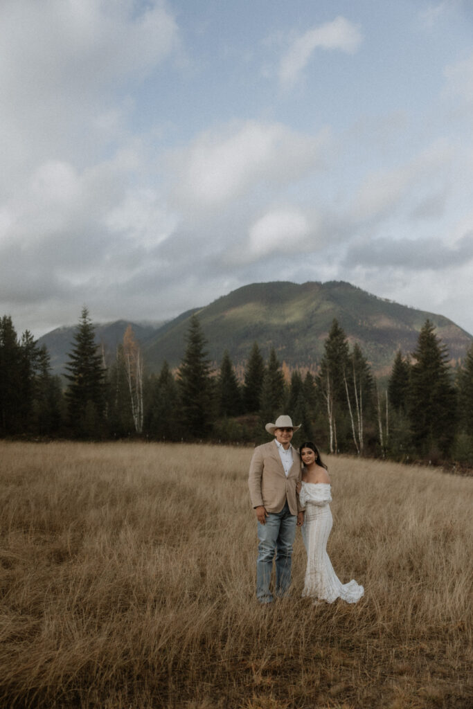 West Glacier Elopement Photos With Cozy Fall & Snowy Mountain Vibes