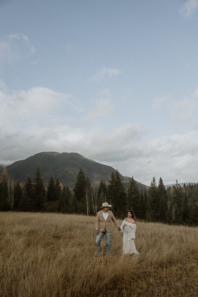 couple at their adventurous bridal photos