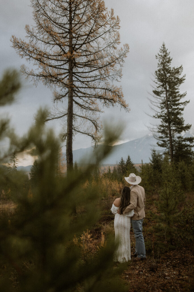 couple at their intimate elopement session in montana